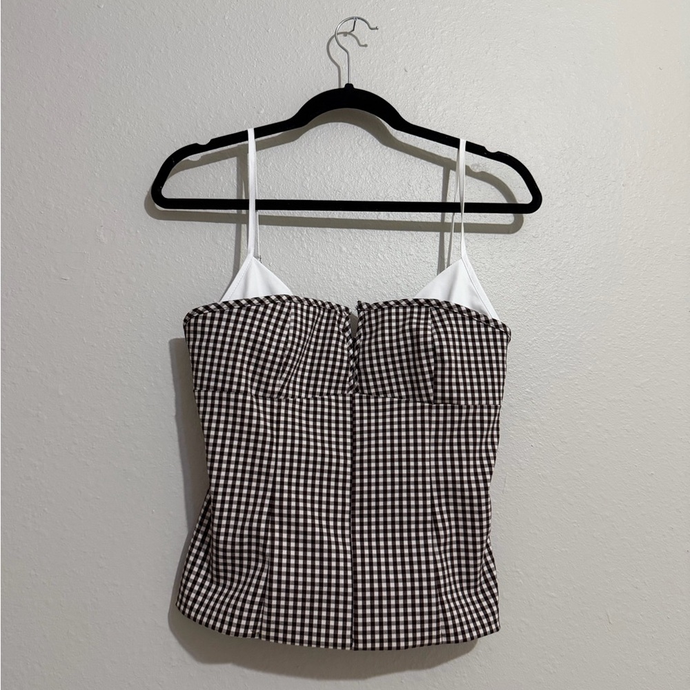 Stylish Black and White Checkered Women's Top